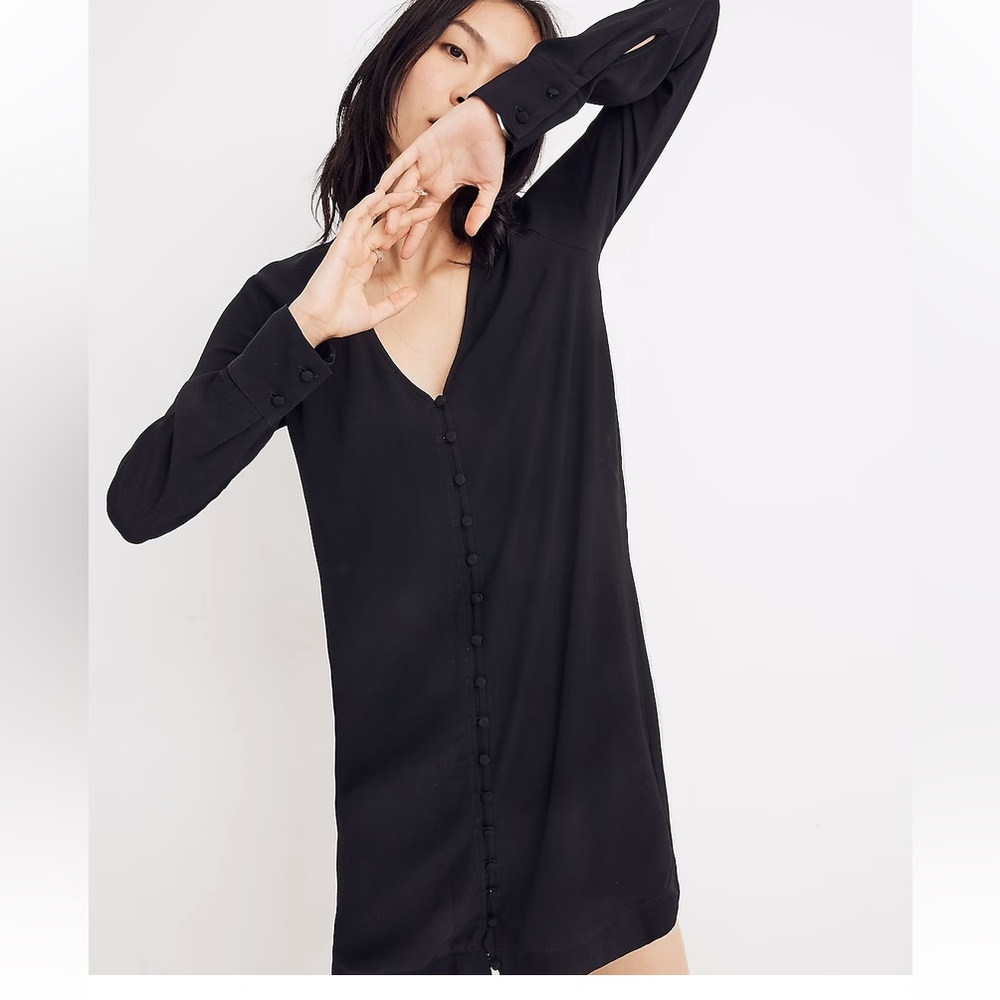 Madewell heather long sleeve button front dress